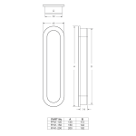 Oval flush pull