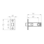 Tubular Latch 60mm back set