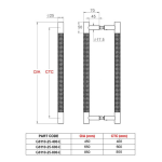 Kamen round bar pull handle Ø25mm